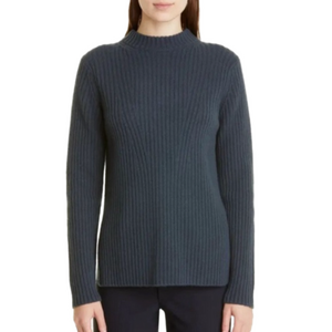 Vince Wool and Cashmere Ribbed Sweater in Tide Pool Size XL